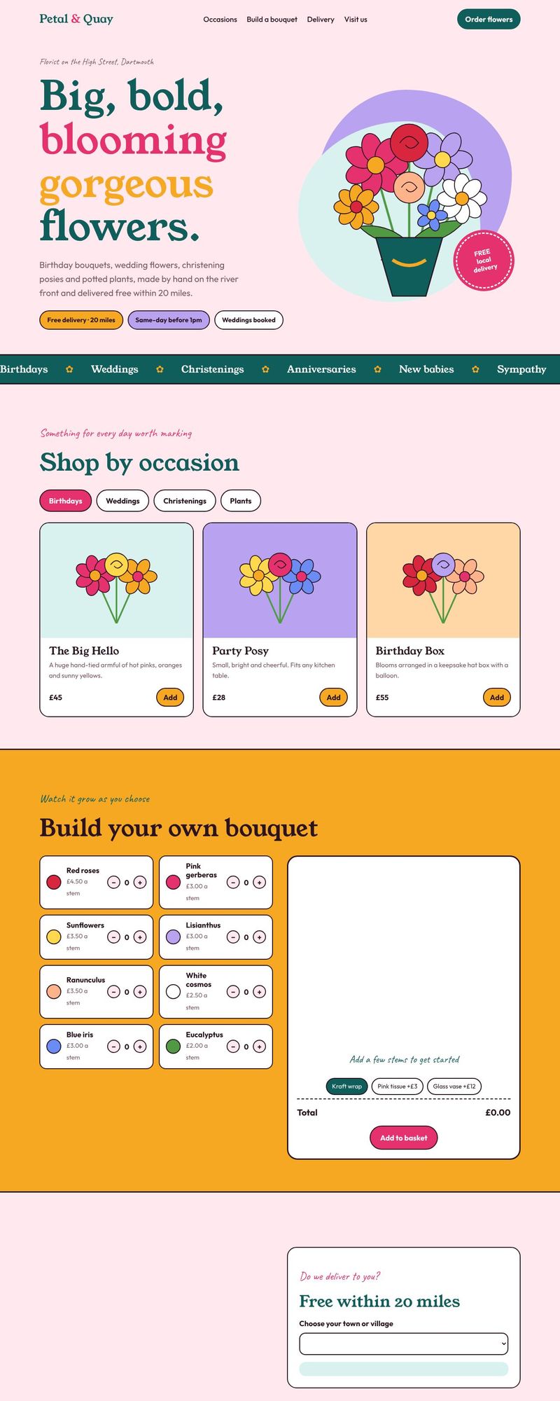 Petal and Quay florist website
