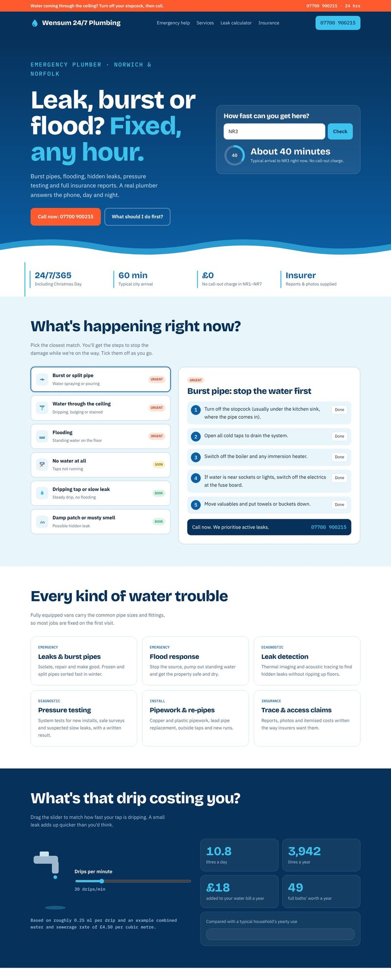 Wensum Plumbing website